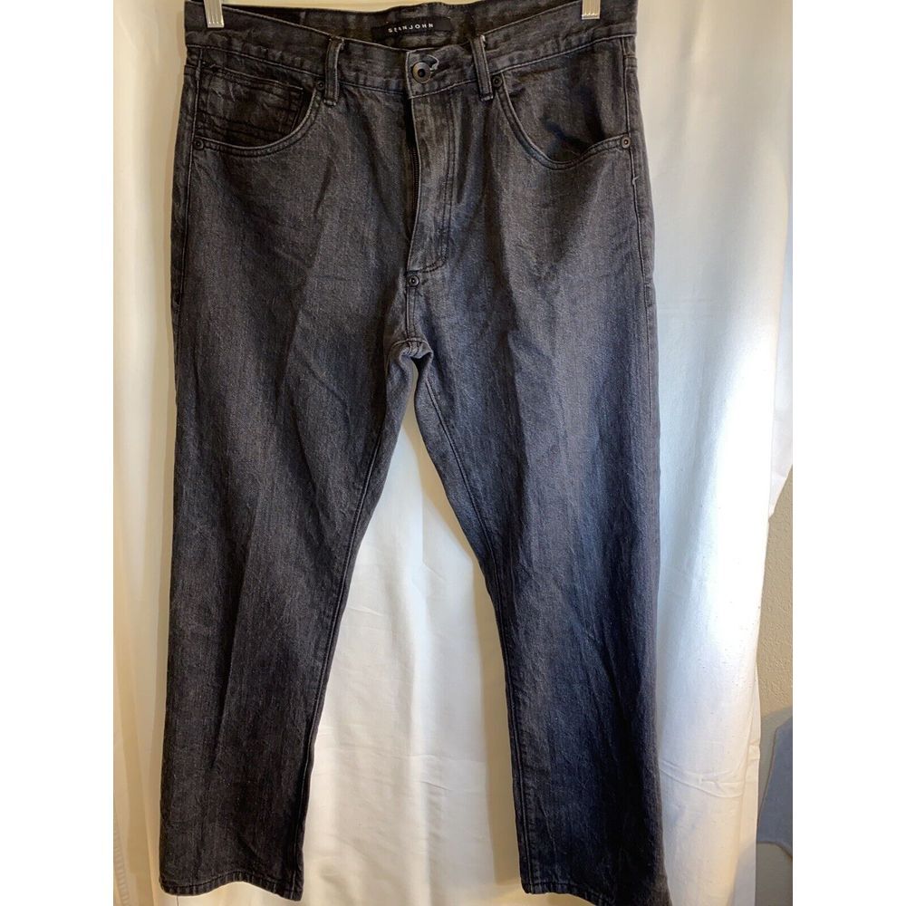 Sean John Hamilton Mens Mid Rise Straight Black Jeans‎ Size 34 36x32